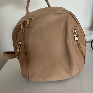 Beige Mini Backpack